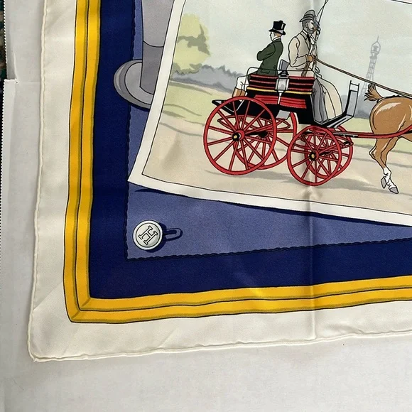 Vintage Hermès Attelages" silk scarf 90cm - Picture 2 of 5